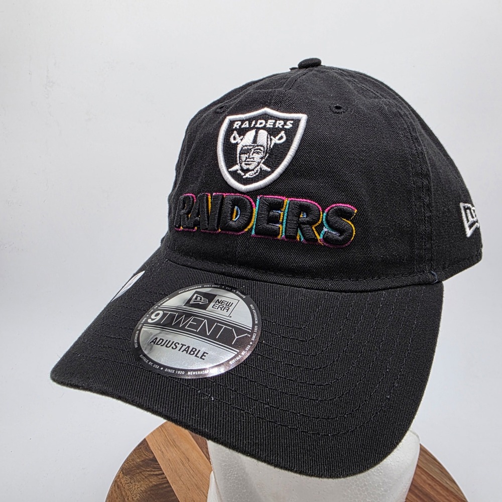 New Era 9TWENTY Las Vegas Raiders NFL Crucial Catch Hat Black Adjustable Cap NEW